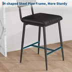 Lot de 2 tabourets de bar avec coussin épais et pieds en métal renforcé pour îlot, comptoir de bar, cuisine