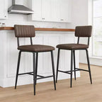 Lot de 2 tabourets de bar avec coussin épais et pieds en métal renforcé pour îlot, comptoir de bar, cuisine