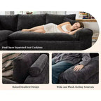 AMERLIFE Canapé sectionnel sans os en forme de L 108, grand canapé nuage moderne pour salon, aucun assemblage requis