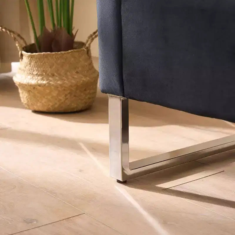 Banc de rangement moderne TUYOHW avec accoudoirs et pieds argentés, banc de bout de lit rembourré en velours, tabouret de coiffeuse pour salon, chambre, entrée