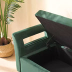 Banc de rangement moderne TUYOHW avec accoudoirs et pieds argentés, banc de bout de lit rembourré en velours, tabouret de coiffeuse pour salon, chambre, entrée