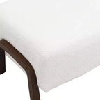 TUYOHW Pouf moderne en bouclette, repose-pieds polyvalent épais rembourré avec pieds en bois, petit banc à chaussures pour salon, entrée, chambre, blanc