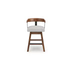 Signature Design by Ashley Ralene Tabourets de Bar Pivotants Rembourrés Hauteur Comptoir, Lot de 2, Marron Moyen