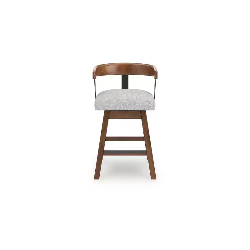 Signature Design by Ashley Ralene Tabourets de Bar Pivotants Rembourrés Hauteur Comptoir, Lot de 2, Marron Moyen
