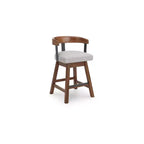 Signature Design by Ashley Ralene Tabourets de Bar Pivotants Rembourrés Hauteur Comptoir, Lot de 2, Marron Moyen