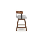 Signature Design by Ashley Ralene Tabourets de Bar Pivotants Rembourrés Hauteur Comptoir, Lot de 2, Marron Moyen