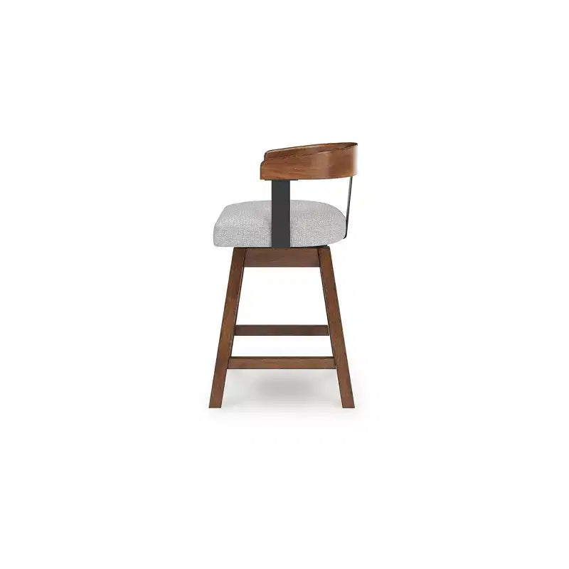 Signature Design by Ashley Ralene Tabourets de Bar Pivotants Rembourrés Hauteur Comptoir, Lot de 2, Marron Moyen