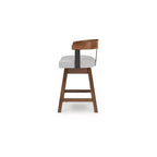 Signature Design by Ashley Ralene Tabourets de Bar Pivotants Rembourrés Hauteur Comptoir, Lot de 2, Marron Moyen
