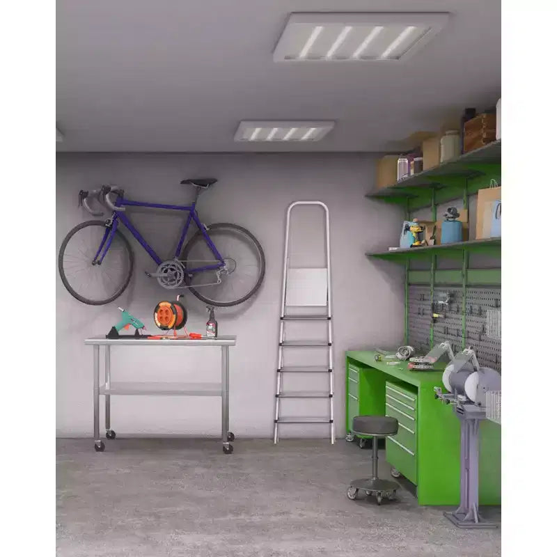 Table de travail en acier inoxydable avec étagère inférieure réglable - Table de préparation commerciale pour cuisine, restaurant, garage