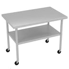 Table de travail en acier inoxydable avec étagère inférieure réglable - Table de préparation commerciale pour cuisine, restaurant, garage