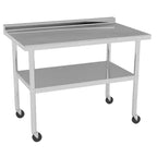 Table de travail en acier inoxydable avec étagère inférieure réglable - Table de préparation commerciale pour cuisine, restaurant, garage