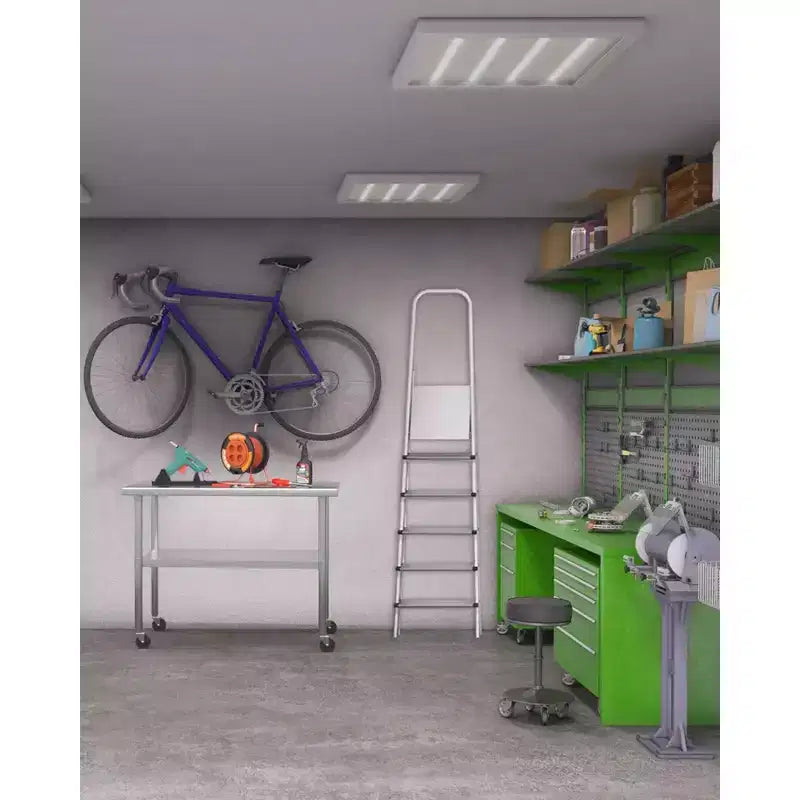 Table de travail en acier inoxydable avec étagère inférieure réglable - Table de préparation commerciale pour cuisine, restaurant, garage