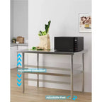 Table de travail en acier inoxydable avec étagère inférieure réglable - Table de préparation commerciale pour cuisine, restaurant, garage