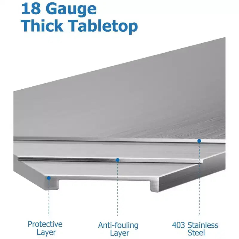 Table de travail en acier inoxydable avec étagère inférieure réglable - Table de préparation commerciale pour cuisine, restaurant, garage
