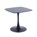 31.5 Inch Black Square Tulip Dining Table, Mid Century Modern Small Space Kitchen Table with Metal Pedestal Base