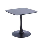 31.5 Inch Black Square Tulip Dining Table, Mid Century Modern Small Space Kitchen Table with Metal Pedestal Base