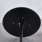 Table à manger tulipe carrée noire de 31,5 pouces, petite table de cuisine moderne du milieu du siècle avec base piédestal en métal