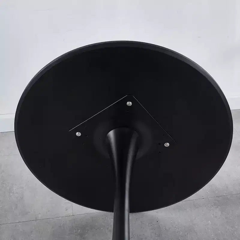 Table à manger tulipe carrée noire de 31,5 pouces, petite table de cuisine moderne du milieu du siècle avec base piédestal en métal