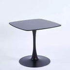 Table à manger tulipe carrée noire de 31,5 pouces, petite table de cuisine moderne du milieu du siècle avec base piédestal en métal