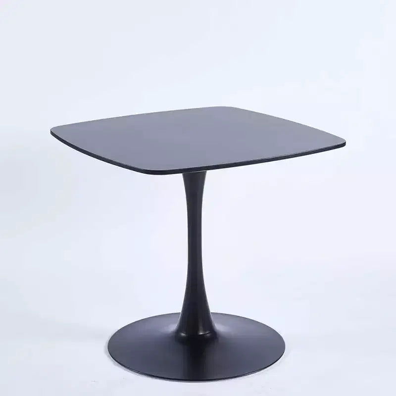 Table à manger tulipe carrée noire de 31,5 pouces, petite table de cuisine moderne du milieu du siècle avec base piédestal en métal