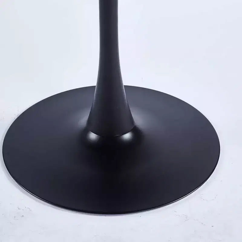 Table à manger tulipe carrée noire de 31,5 pouces, petite table de cuisine moderne du milieu du siècle avec base piédestal en métal