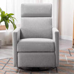 GDFStudio Peggy Modern Upholstered Rocker Nursery Chair with Plush Glider Swivel and Adjustable Recline