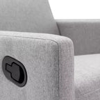 GDFStudio Peggy Fauteuil à bascule moderne rembourré pour chambre de bébé avec planeur pivotant moelleux et inclinaison réglable