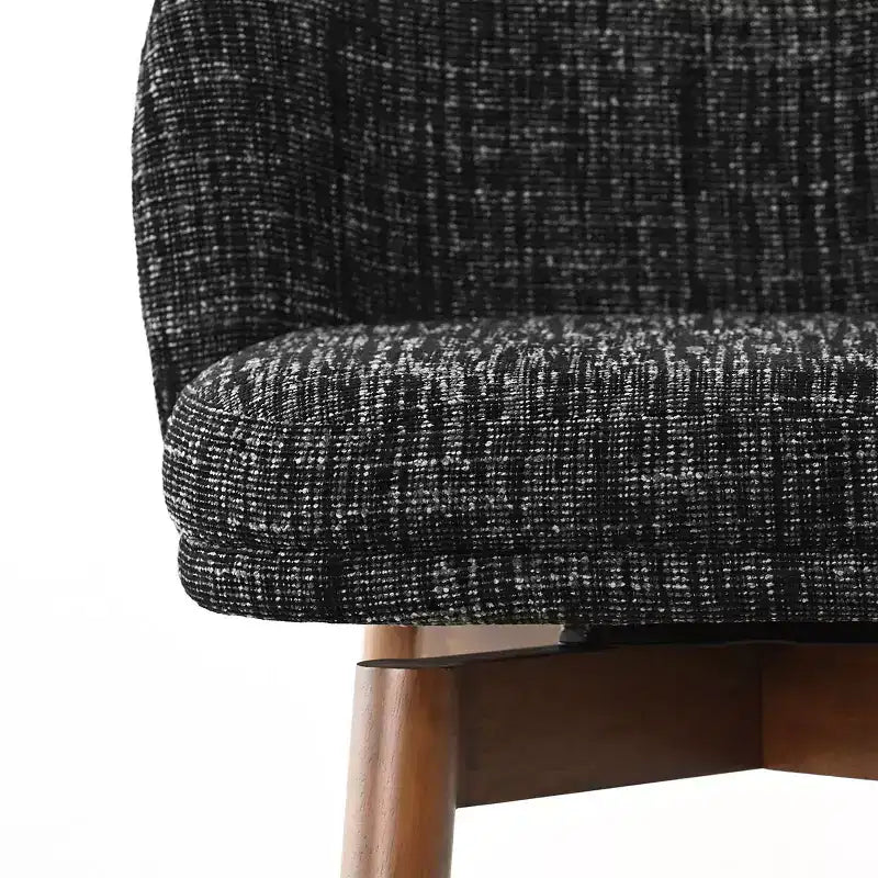 Lot de 4 tabourets de comptoir modernes rembourrés à dossier incurvé et pivotant à 360°, pieds en bois massif pour îlot de cuisine ou bar de maison - Panipeachy