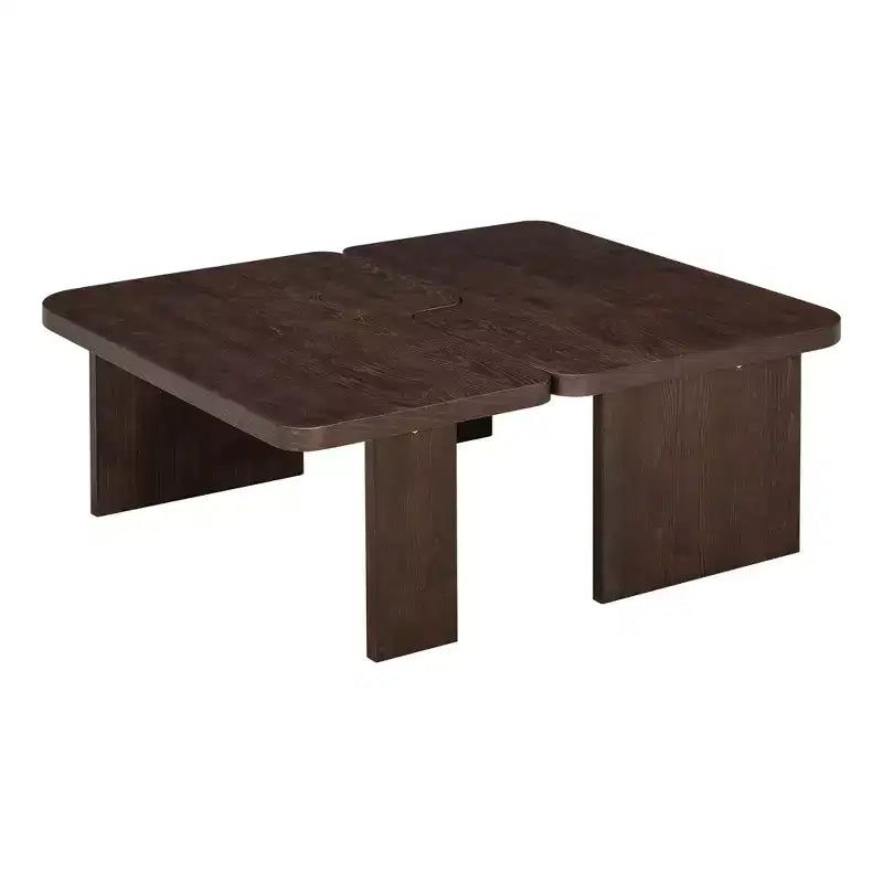 Ensemble de tables basses, design minimaliste rectangulaire, table combinée en bois polyvalente pour le bureau et le salon