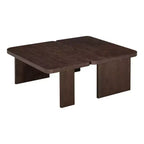 Ensemble de tables basses, design minimaliste rectangulaire, table combinée en bois polyvalente pour le bureau et le salon
