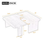 Ensemble de tables basses, design minimaliste rectangulaire, table combinée en bois polyvalente pour le bureau et le salon