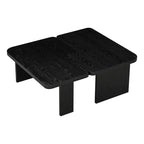 Ensemble de tables basses, design minimaliste rectangulaire, table combinée en bois polyvalente pour le bureau et le salon