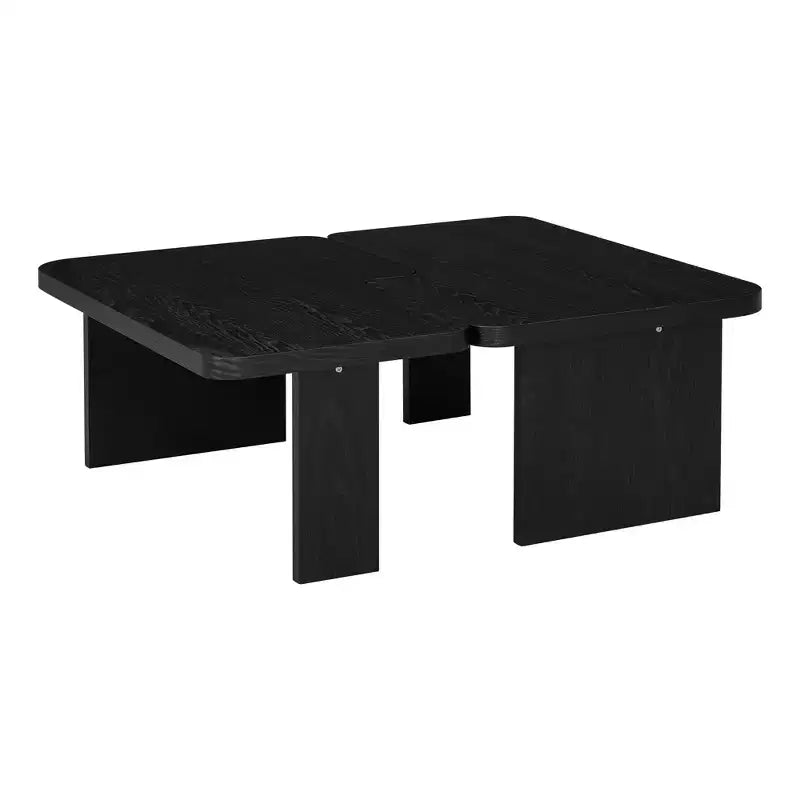 Ensemble de tables basses, design minimaliste rectangulaire, table combinée en bois polyvalente pour le bureau et le salon
