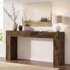 Lantine Table console 63 pouces en bois massif, table basse de style ferme derrière le canapé pour l'entrée, le salon et le foyer, assemblage facile