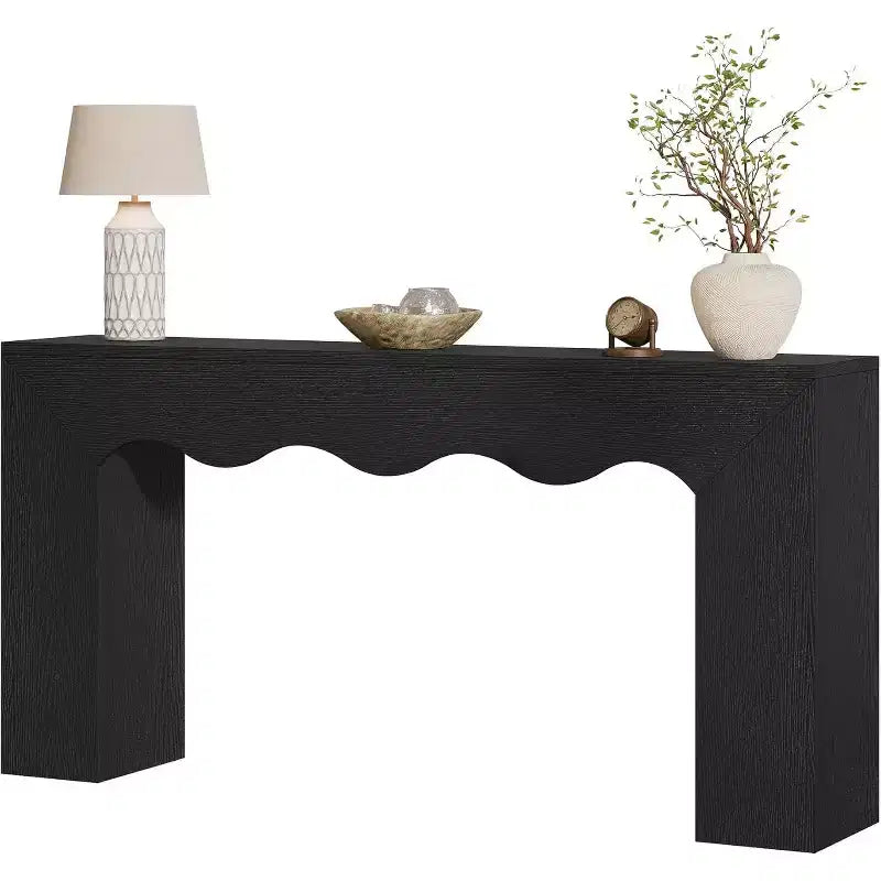 Lantine Table console 63 pouces en bois massif, table basse de style ferme derrière le canapé pour l'entrée, le salon et le foyer, assemblage facile