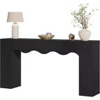 Lantine Table console 63 pouces en bois massif, table basse de style ferme derrière le canapé pour l'entrée, le salon et le foyer, assemblage facile