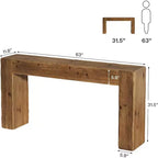 Lantine Table console 63 pouces en bois massif, table basse de style ferme derrière le canapé pour l'entrée, le salon et le foyer, assemblage facile