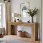 Lantine Table console 63 pouces en bois massif, table basse de style ferme derrière le canapé pour l'entrée, le salon et le foyer, assemblage facile