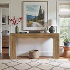 Lantine Table console 63 pouces en bois massif, table basse de style ferme derrière le canapé pour l'entrée, le salon et le foyer, assemblage facile