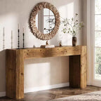 Lantine Table console 63 pouces en bois massif, table basse de style ferme derrière le canapé pour l'entrée, le salon et le foyer, assemblage facile