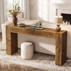 Lantine Table console 63 pouces en bois massif, table basse de style ferme derrière le canapé pour l'entrée, le salon et le foyer, assemblage facile