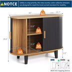 Buffet/Bahut cannelé de 101,6 cm, meuble de rangement avec porte coulissante et étagère réglable, pour salon, salle à manger, cuisine, couloir