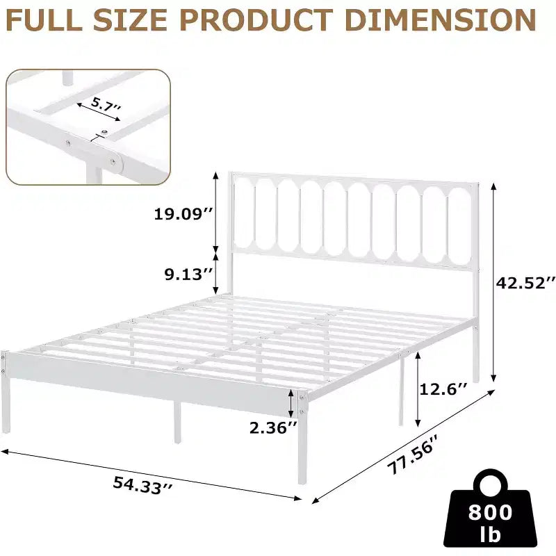 Cadre de lit Queen Size 14 pouces COZONY avec tête de lit, plateforme de lit en métal, assemblage en 30 min