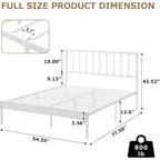 Cadre de lit Queen Size 14 pouces COZONY avec tête de lit, plateforme de lit en métal, assemblage en 30 min