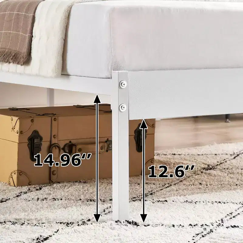 Cadre de lit Queen Size 14 pouces COZONY avec tête de lit, plateforme de lit en métal, assemblage en 30 min