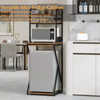 Mini étagère à 4 niveaux avec prise de courant et rangement, support pour mini-réfrigérateur, table pour four à micro-ondes, meuble de bar, pour cuisine, salon, bureau