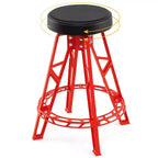 Tabouret d'atelier pivotant Costway 28 pouces avec siège rond rembourré pour atelier et réparation automobile Rouge + Noir