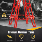 Tabouret d'atelier pivotant Costway 28 pouces avec siège rond rembourré pour atelier et réparation automobile Rouge + Noir