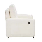 Fauteuil-lit convertible 3-en-1 Whisen, couchage extra long de 80 cm, canapé-lit simple en chenille avec poches de rangement