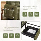 Fauteuil-lit convertible 3-en-1 Whisen, couchage extra long de 80 cm, canapé-lit simple en chenille avec poches de rangement